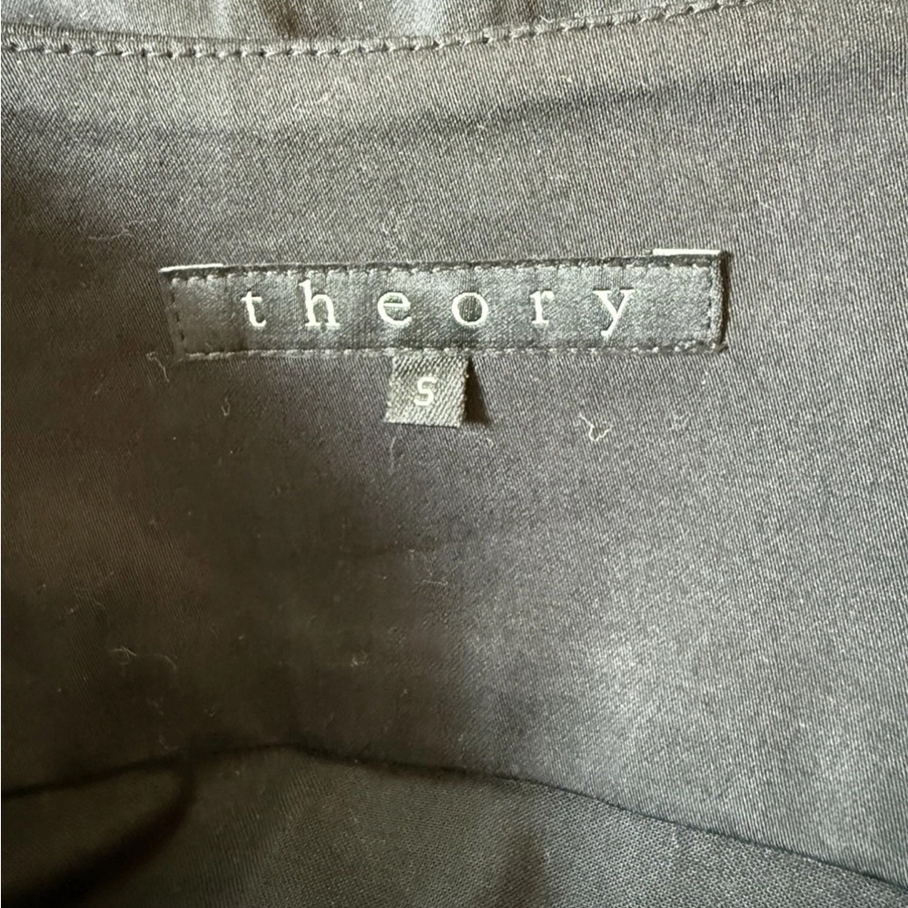 Theory Black Belted Long Jacket - Size Small - Picture 5 of 5